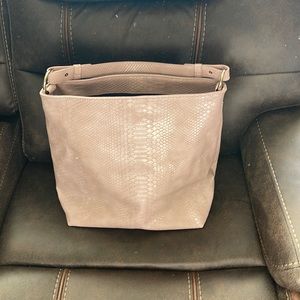 LULU DHARMA Pink Snake Skin Boxy Bucket purse